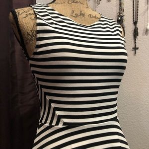 HM Black and White Striped Dress size XS